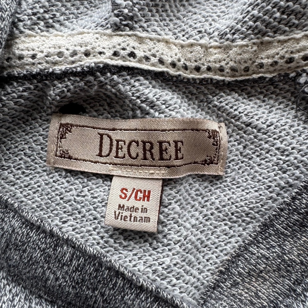 DECREE gray cropped hoodie size S - Picture 5 of 8
